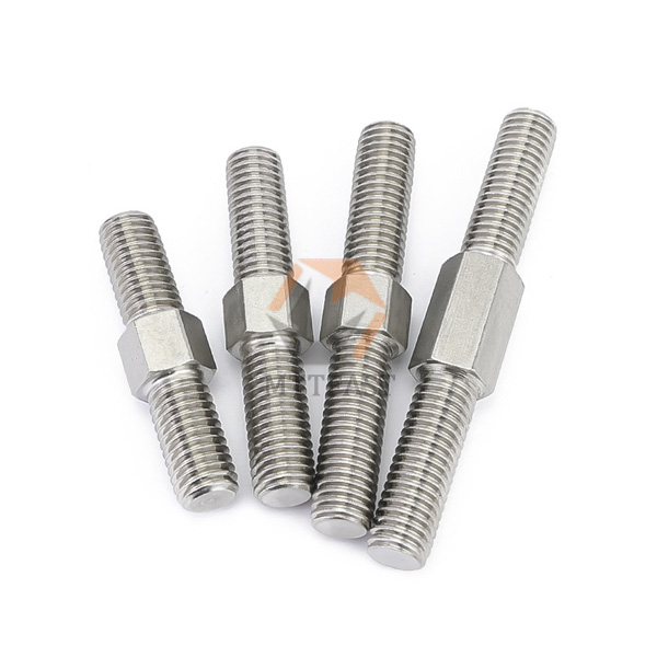 304 Stainless Steel Double Head Screw Bolt Screw Rod Two End Toothed Rod Threaded Bolt Stud with Hex